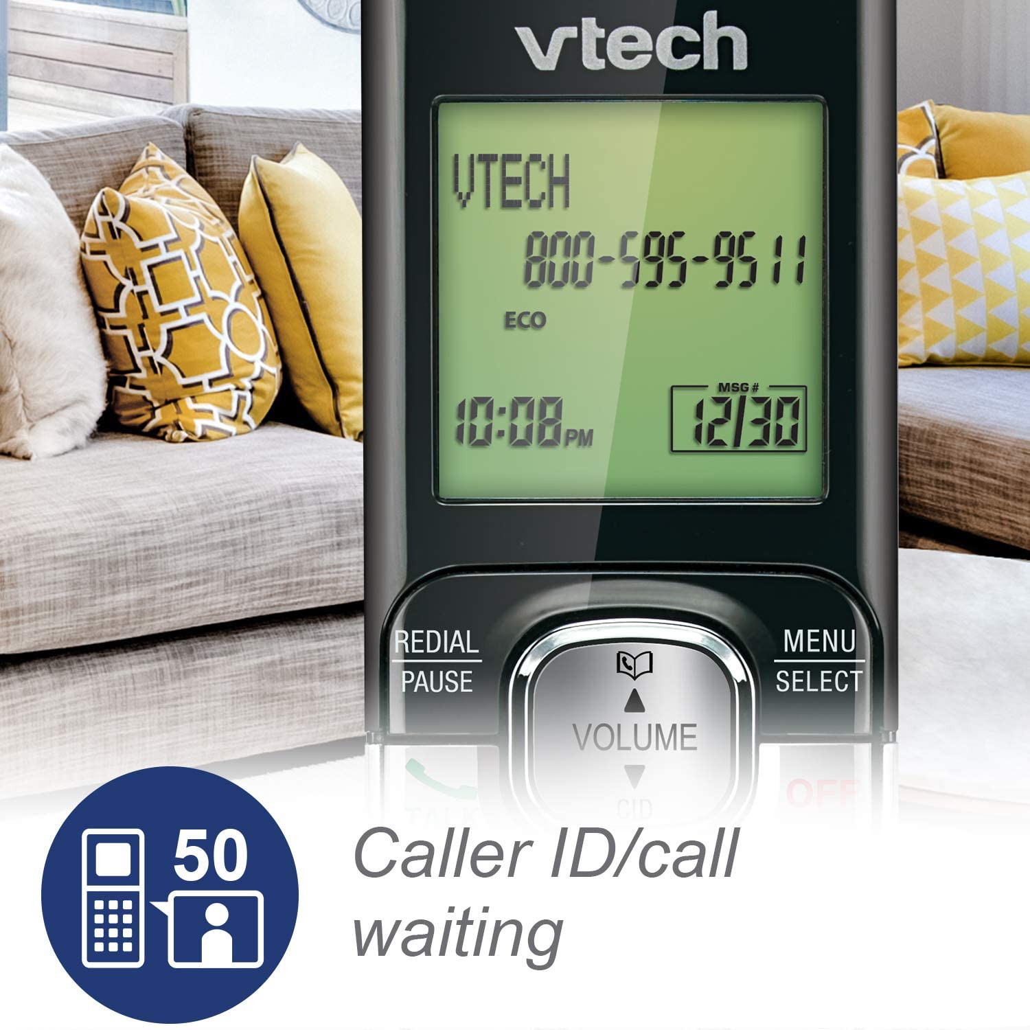VTech CS6529-4 DECT 6.0 Phone Answering System with Caller ID/Call Waiting, 4 Cordless Handsets, Silver/Black VTech CS6529-4 DECT 6.0 Phone Answering System with Caller ID/Call Waiting, 4 Cordless Handsets, Silver/Black